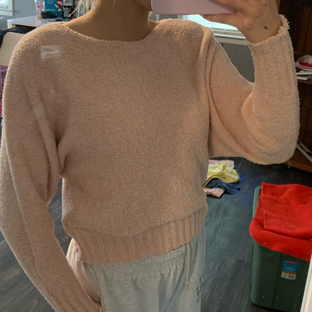 cozy pink sweater